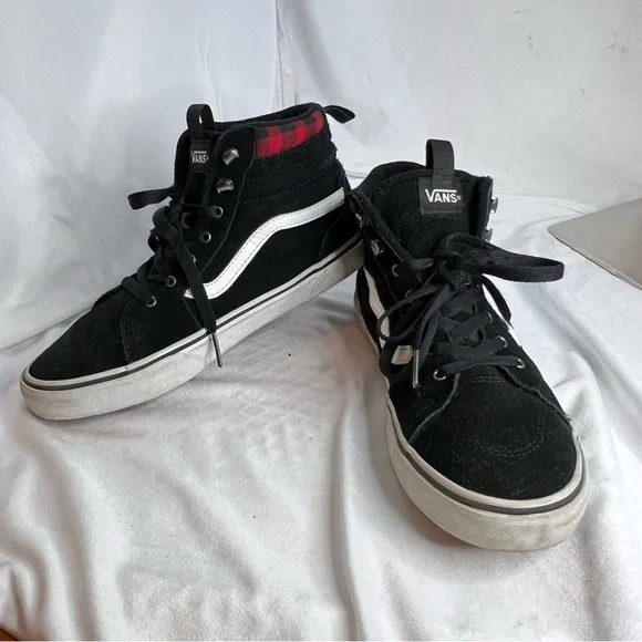 VANS Filmore HI Vansguard Suede black/red plaid Junior Sneakers Sz- Youth 6.5 - Picture 6 of 7